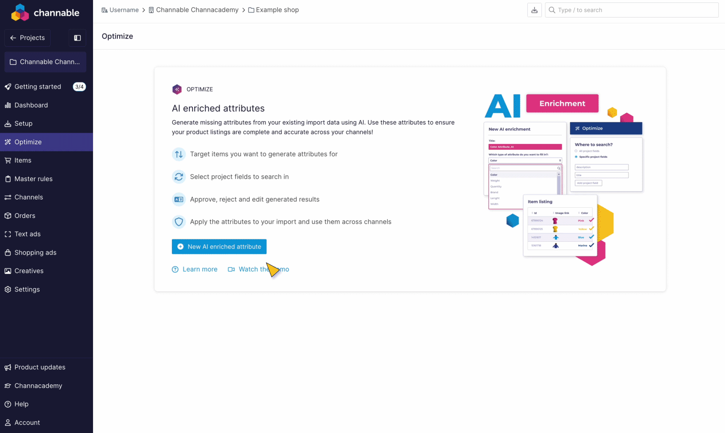 Defining which attributes you want to enrich