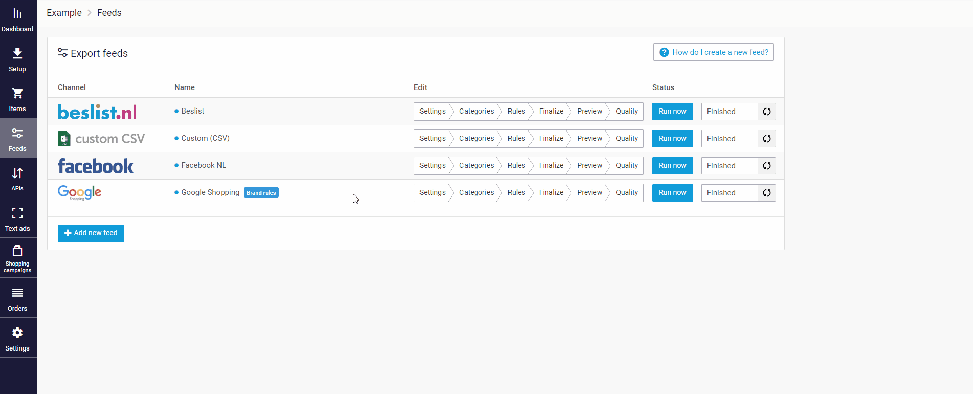 Validating feed quality with Channable
