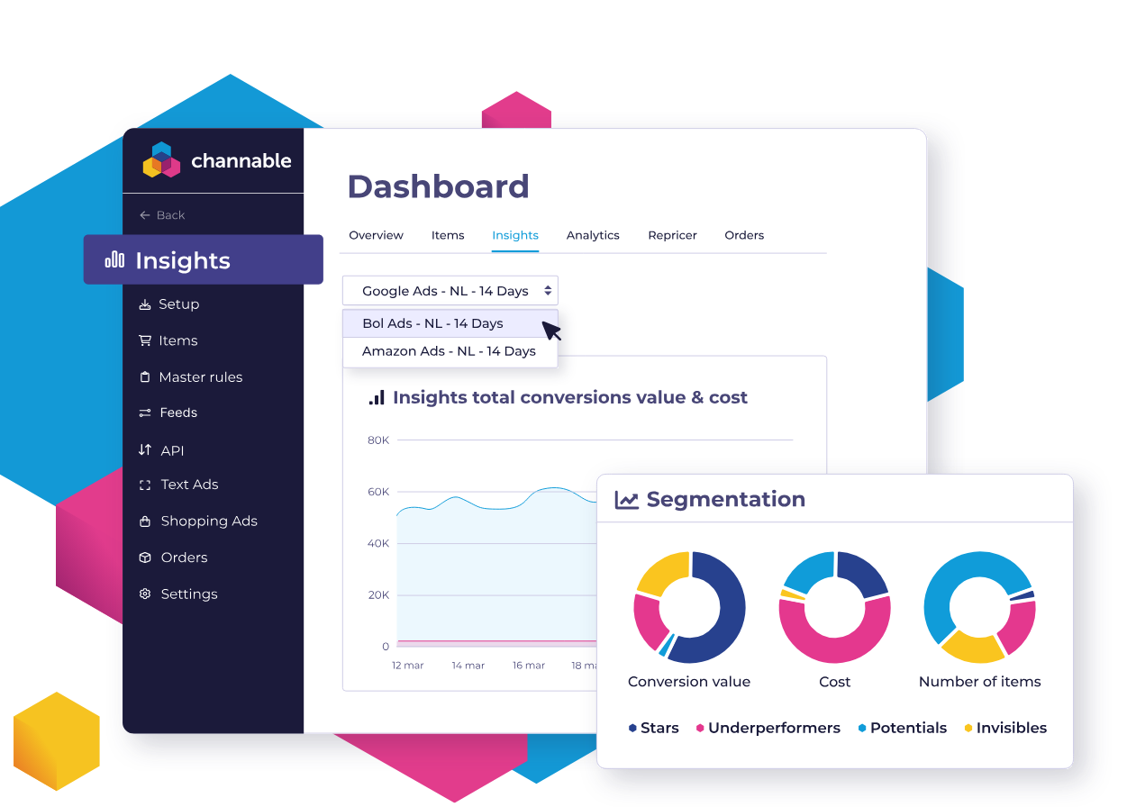 Channable Insights can aggregate performance across channels and feed