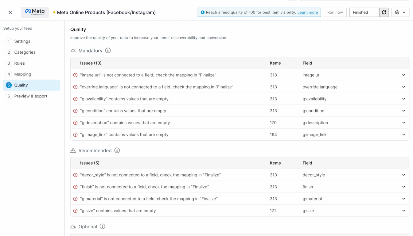 Mapping fields in Channable