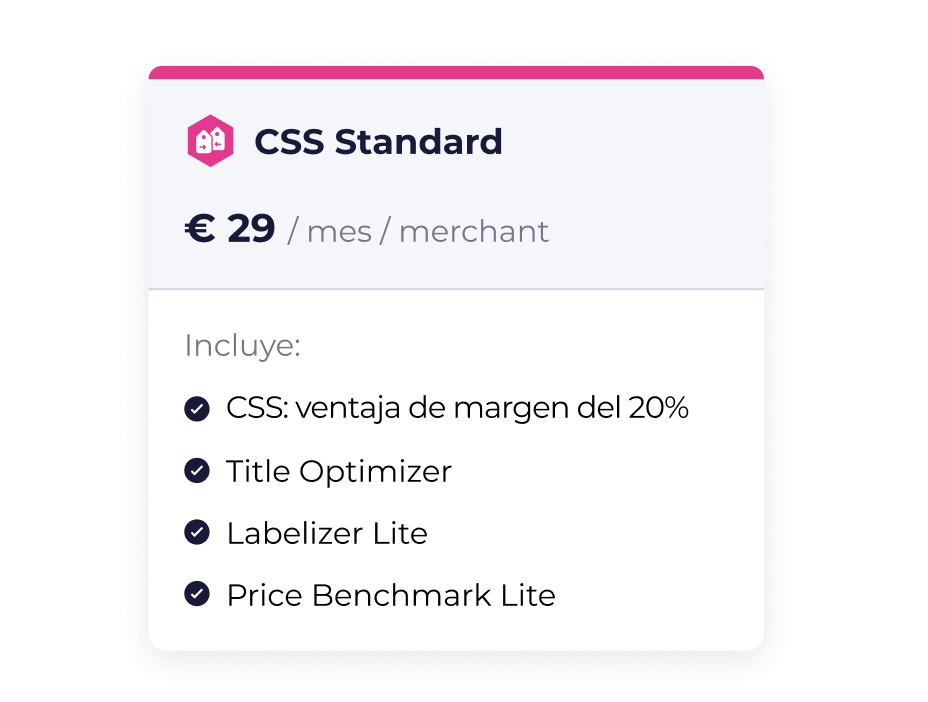 Precios sencillos. Consigue el CSS y herramientas de optimización adicionales.