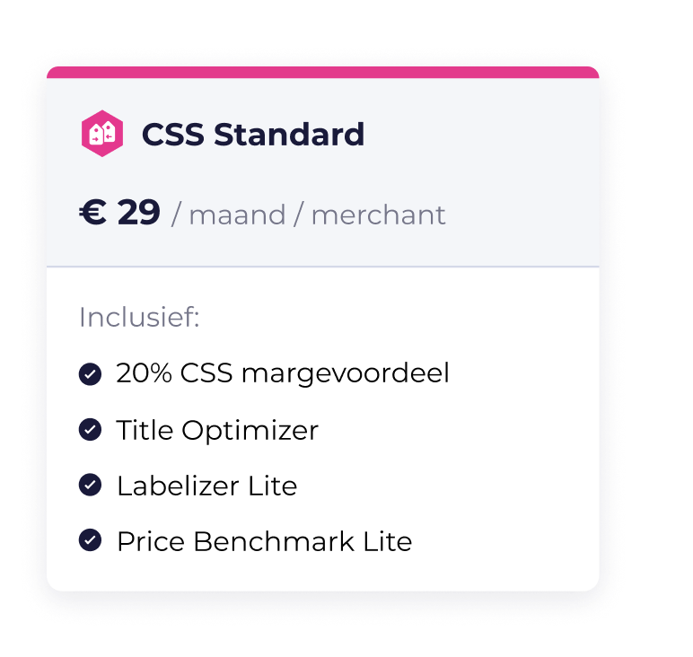 Transparante prijzen. Krijg CSS en extra optimalisatietools.