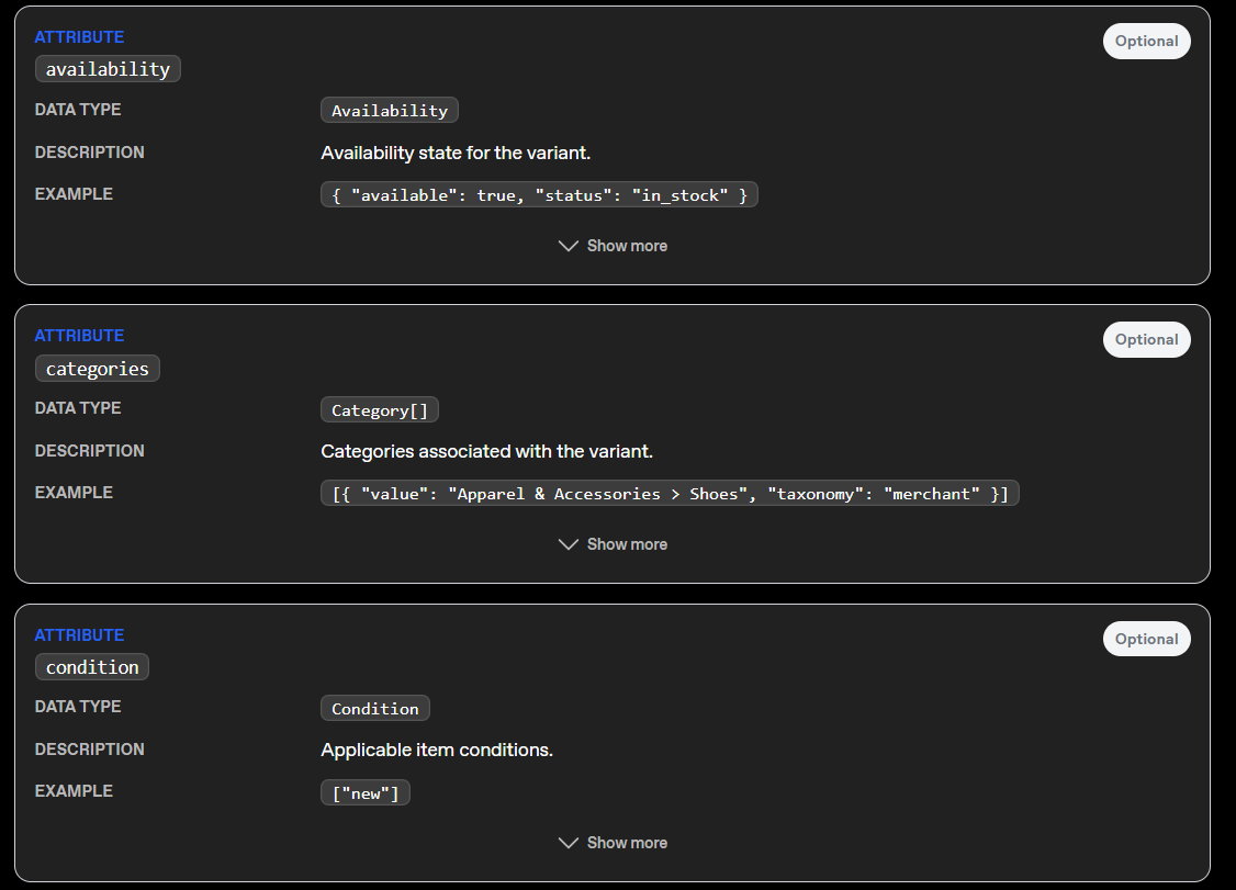 How ChatGPT processes required fields to make a a product displayable and more relevant in results