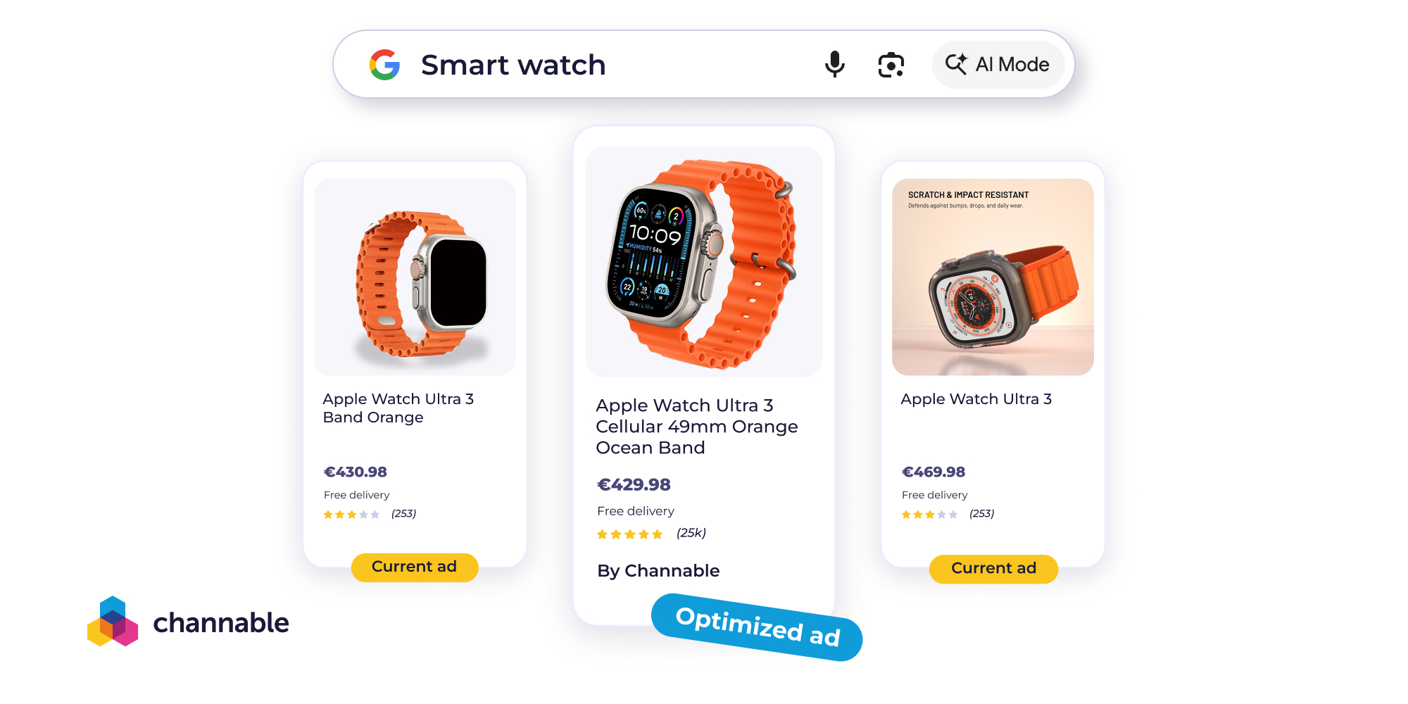 A basic product title vs an optimized product title created with Channable's Title Optimizer