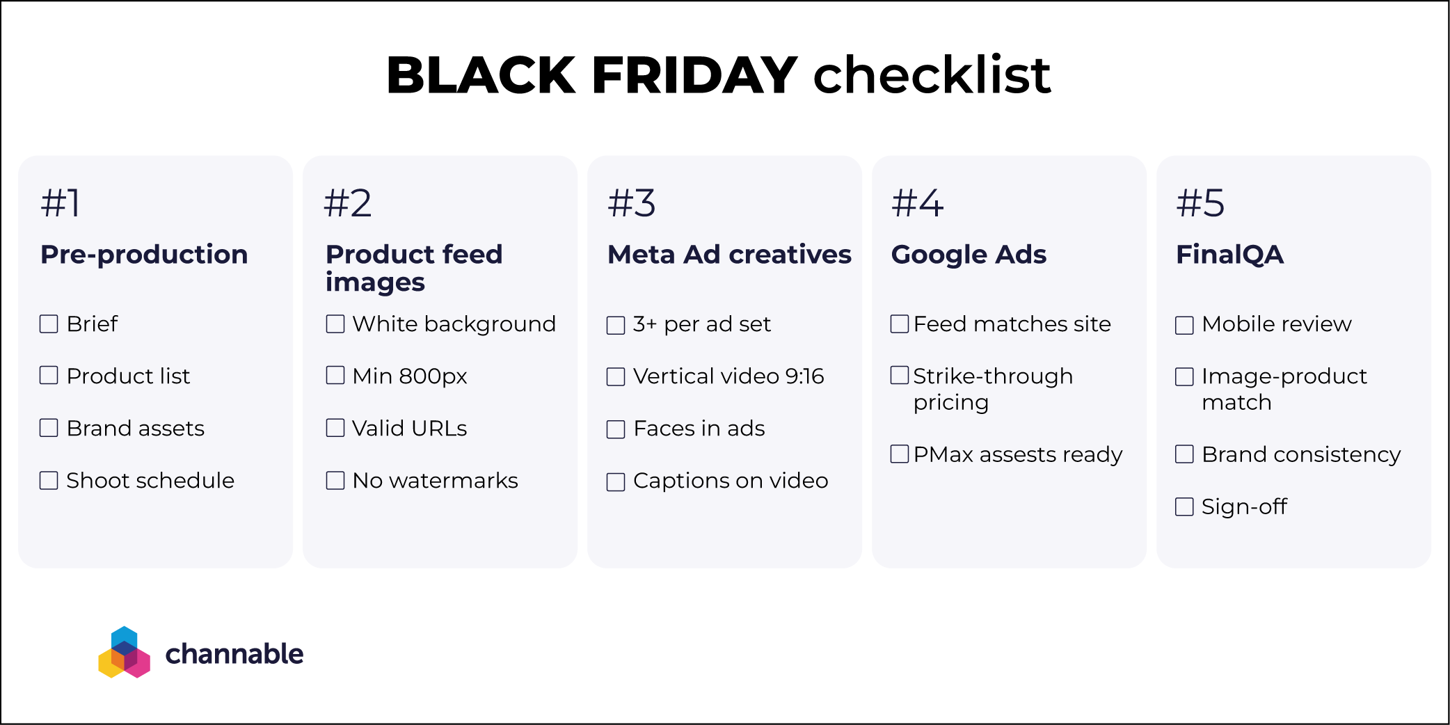 Black Friday checklist for eCommerce businesses with tips for preparing product catalogs for peak traffic