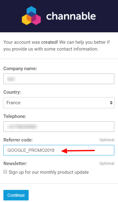 Google promotion Channable