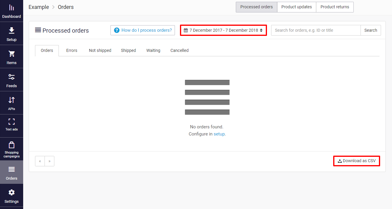  Download Orders as CSV within Channable