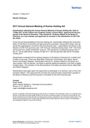 2017 Annual General Meeting of Komax Holding AG