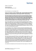 Erste Informationen zum Geschäftsjahr 2021