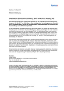 Ordentliche Generalversammlung 2017 der Komax Holding AG