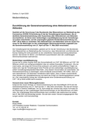 Durchführung der Generalversammlung ohne Aktionärinnen und Aktionäre