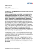 Annual General Meeting supports combination of Komax Holding AG and Schleuniger AG