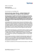 Komax Gruppe Erste Ergebnisse 2025