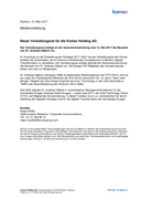 Neuer Verwaltungsrat für die Komax Holding AG