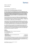 Erste Informationen zum Geschäftsjahr 2018