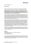 Komax acquires Exmore and extends its technology leadership