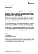 Ordentliche Generalversammlung 2018 der Komax Holding AG