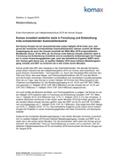 Erste Informationen zum Halbjahresabschluss 2019 der Komax Gruppe