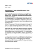 Jürgen Hohnhaus to replace Günther Silberbauer on Komax Executive Committee