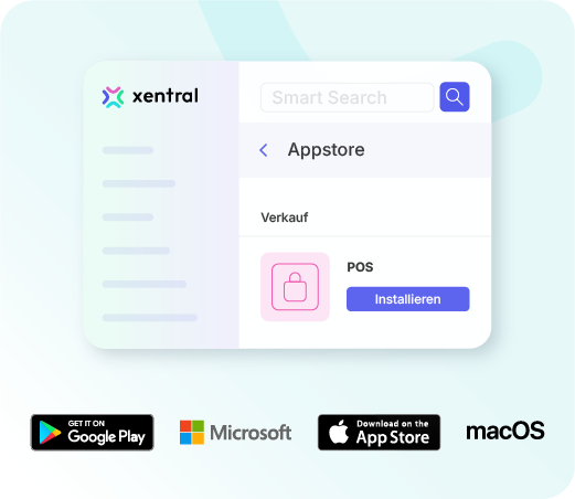 Xentral POS verfügbar auf Google Play, Microsoft und für Apple