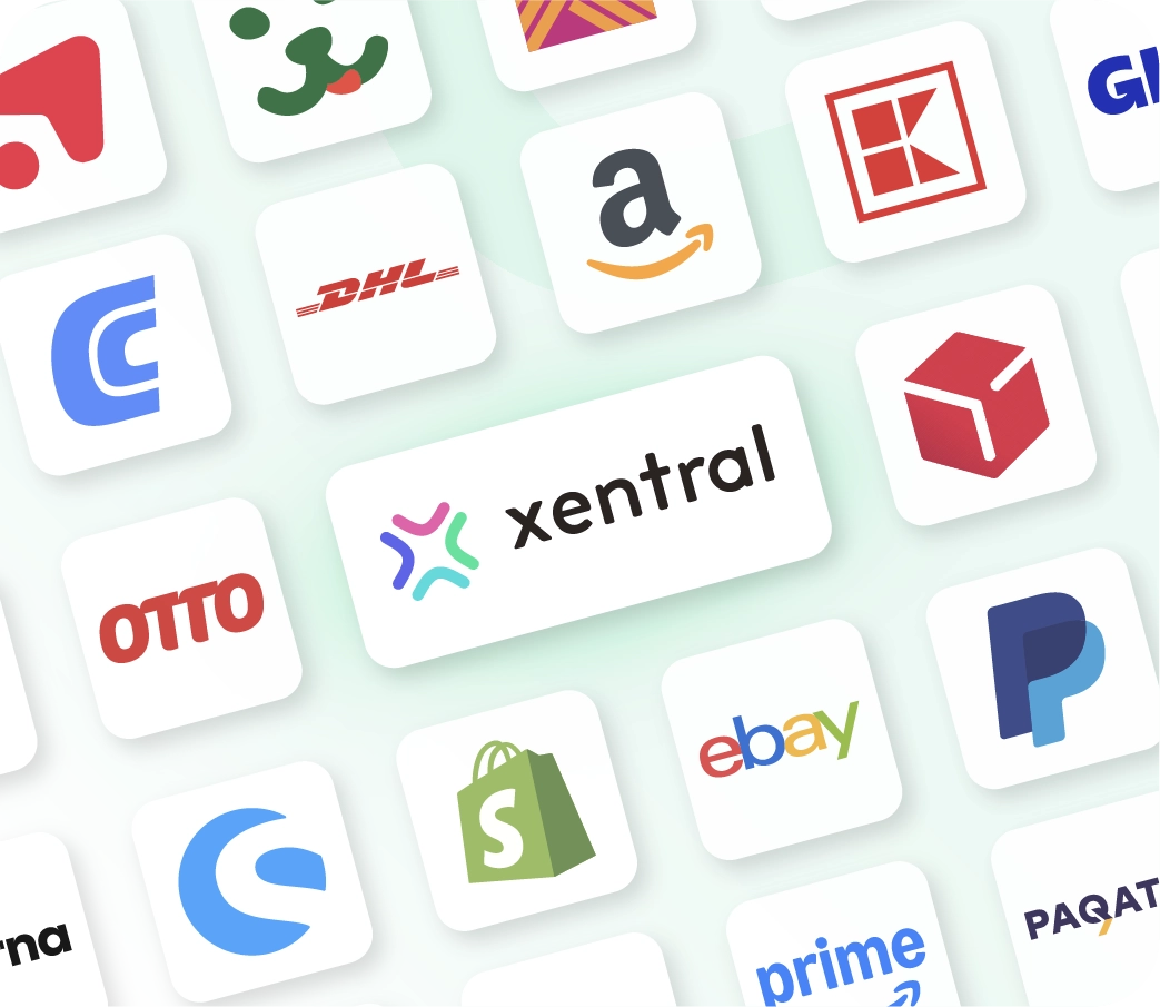 Xentral ERP Software mit Schnittstellen zu Amazon, Shopify, eBay und PayPal für automatisierten E-Commerce Handel.