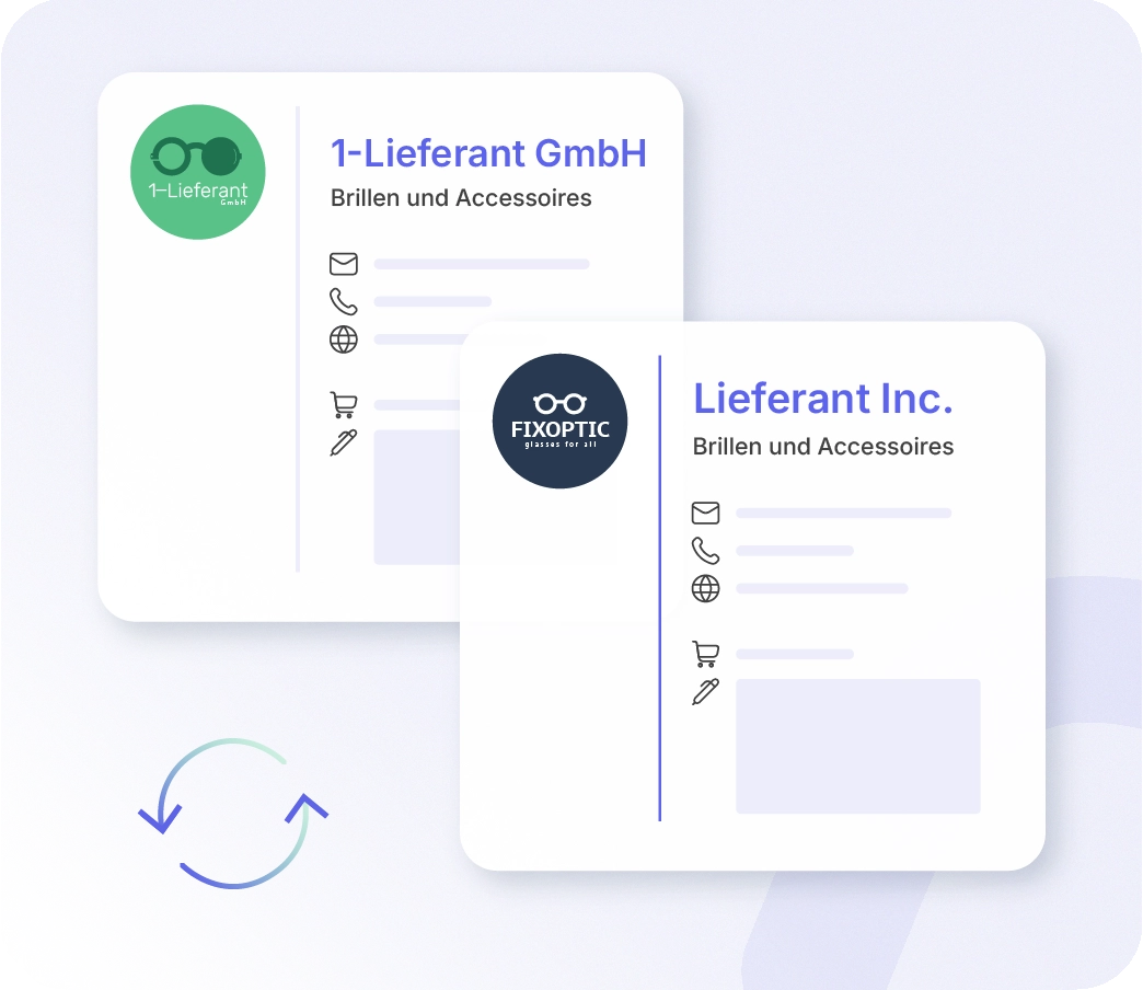 Digitales Lieferantenmanagement in Xentral ERP mit automatischer Synchronisation von Stammdaten für den globalen Einkauf.