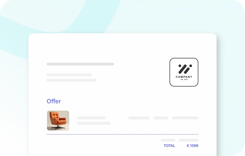 Quotation creation in Xentral ERP for wholesale: Automated document generation with product images and pricing.