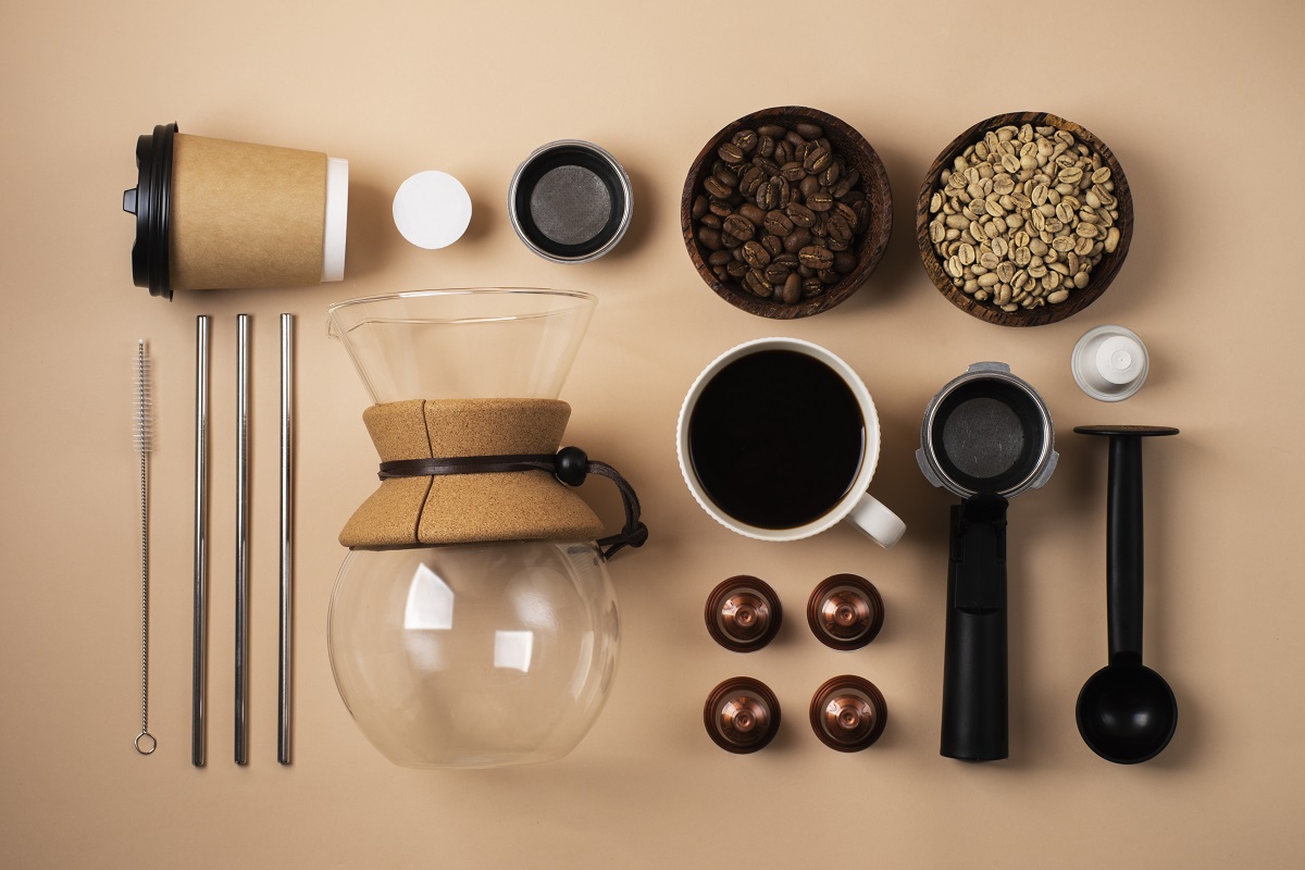 Sortierte Kaffeezubehör für Product-Bundles.